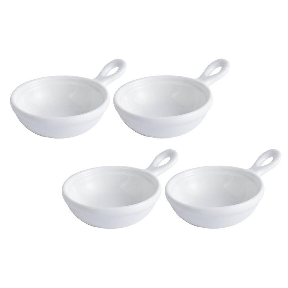 Household Dipping Dish Ceramic Plate for Sauces 4Pcs Set