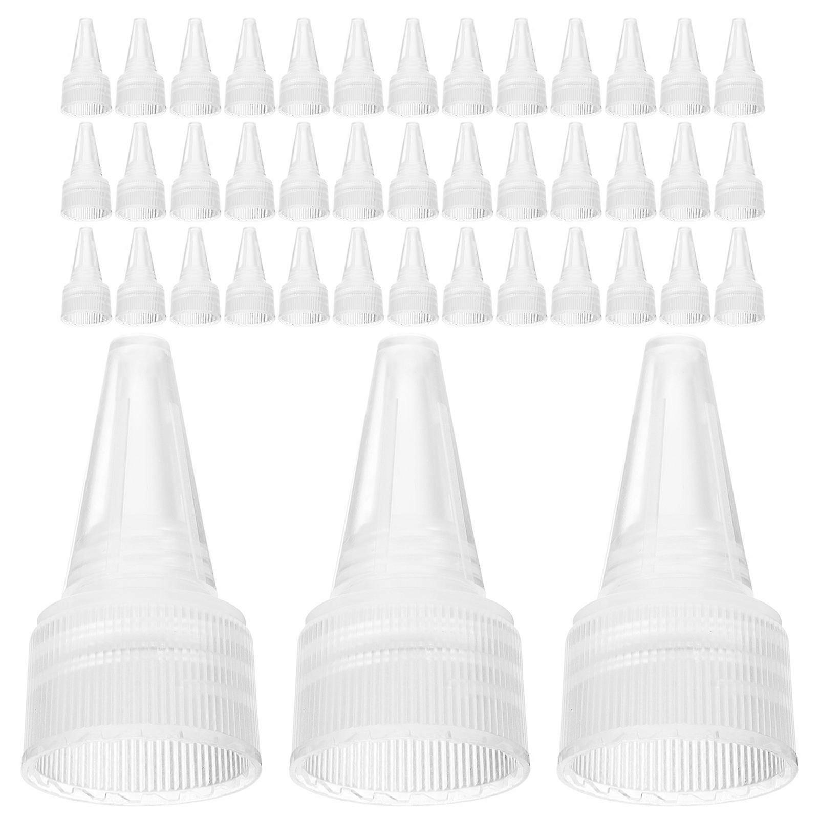 Reusable Replacement Caps Pointed Caps for Daily Use 50Pcs Transparent Cosmetic Bottle Lids
