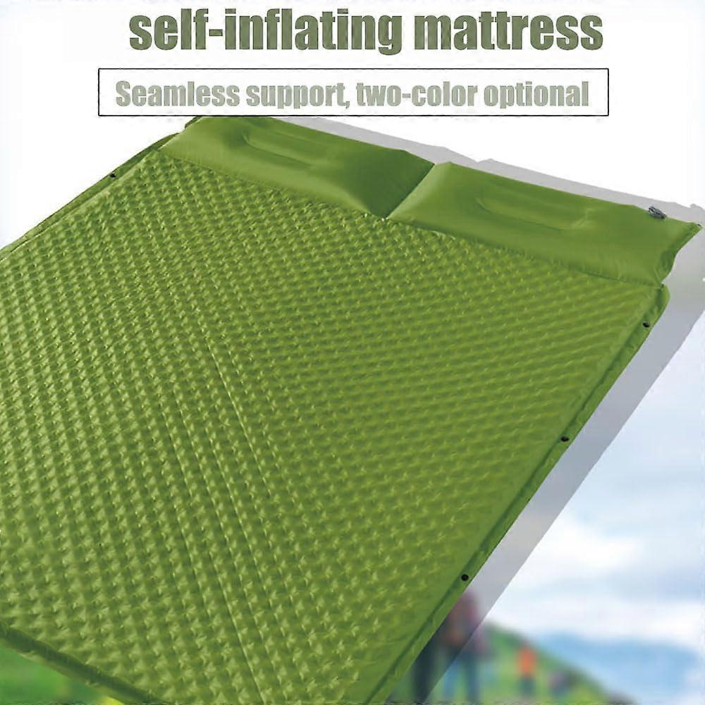 Double Splicing Air Mattress Automatic Inflation Air Pillow For Indoor And Outdoor Use Fruit Green