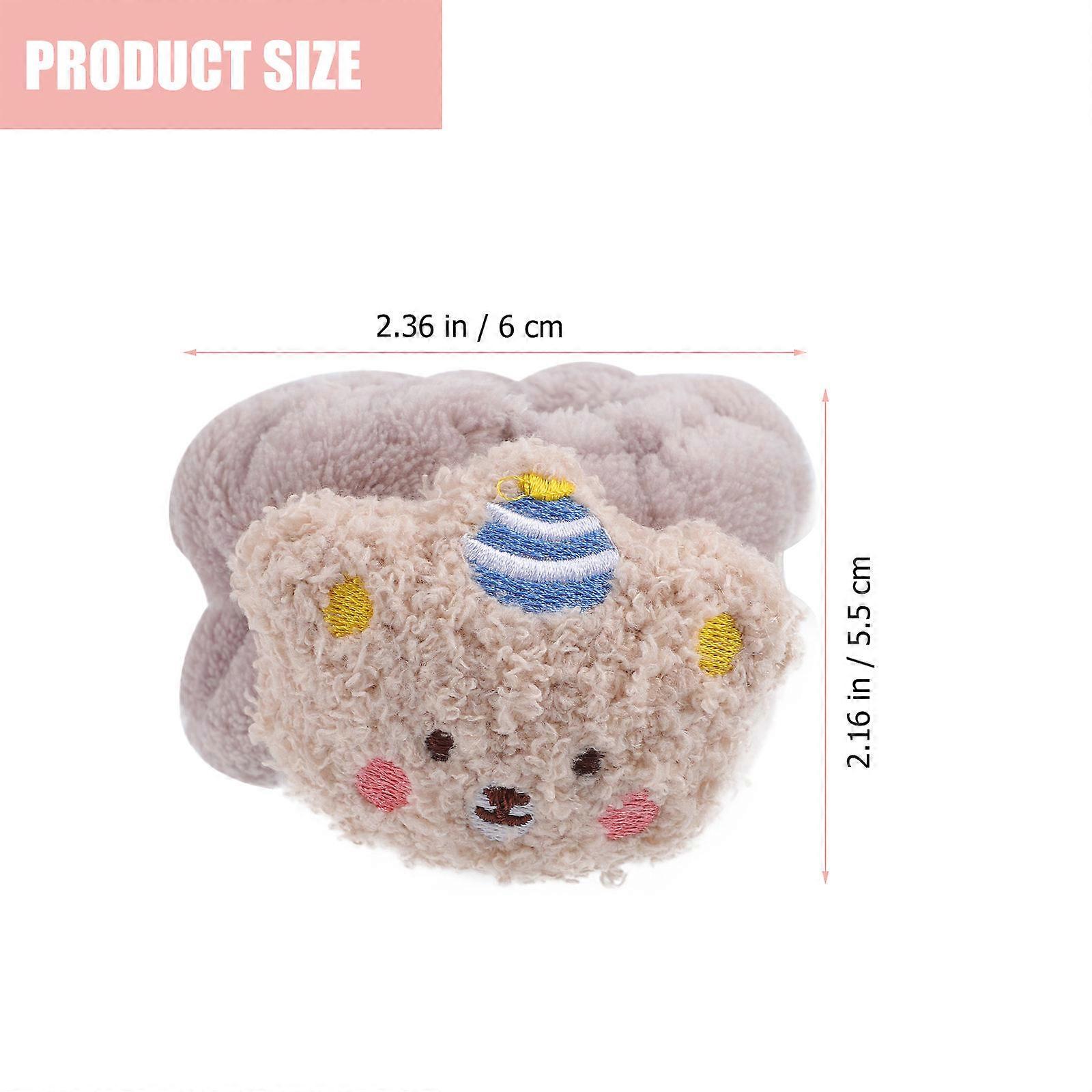Washing Face Wristbands Circular for Makeup Plush Material Assorted Color to Absorb Sweat 4Pcs