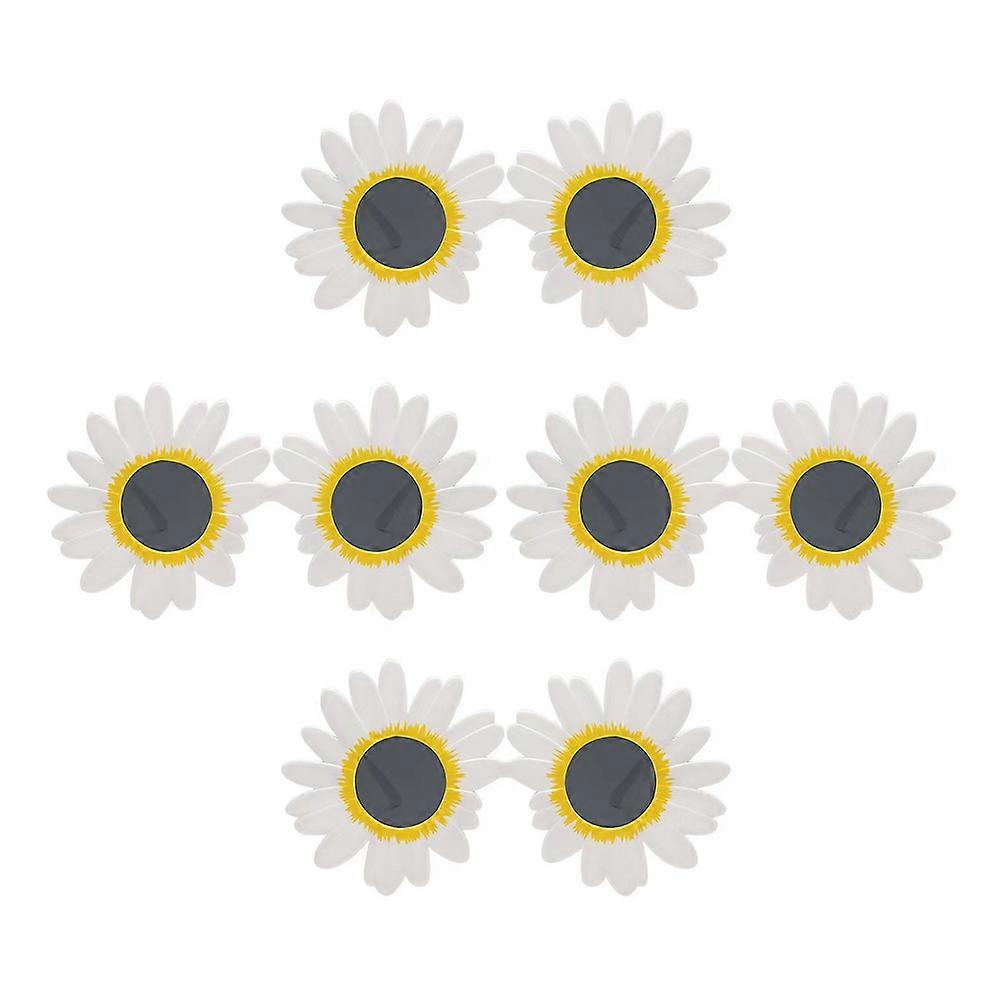 Óculos de sol de flor para mulheres 4 Pcs Daisy Style Props
