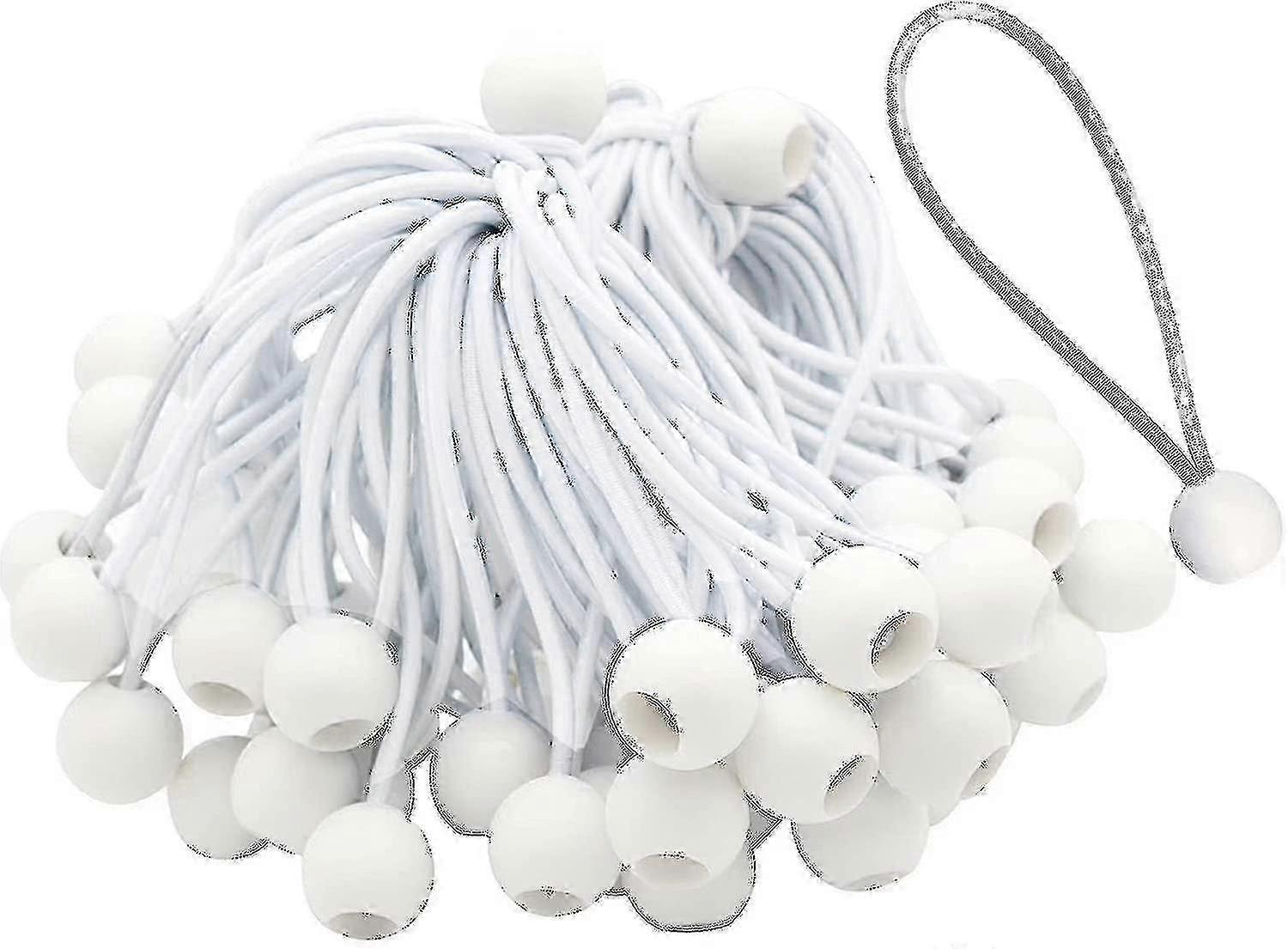 50 Pack Long Buckle Bungee Cords for Marquees, Tents, Banners, and Tarps - Heavy Duty Elastic Tie-Downs with Hooks