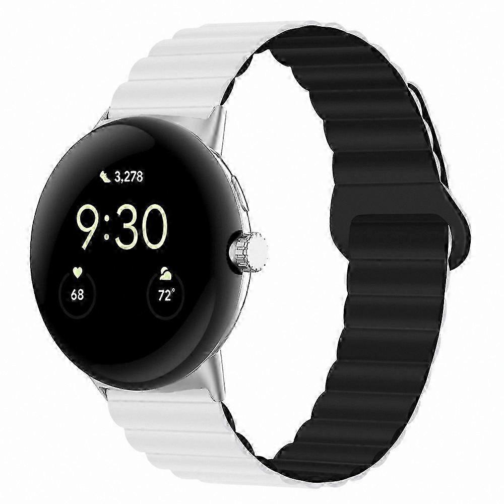 Silicone Strap with Magnetic Clasp and Reverse Buckle for Compatible Smartwatches