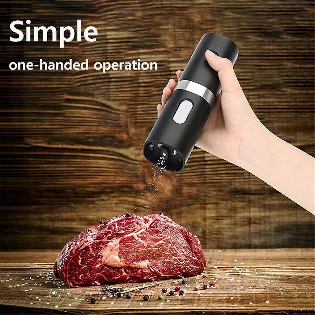 Electric Black Pepper Grinder, Automatic Adjustable Coarseness Salt