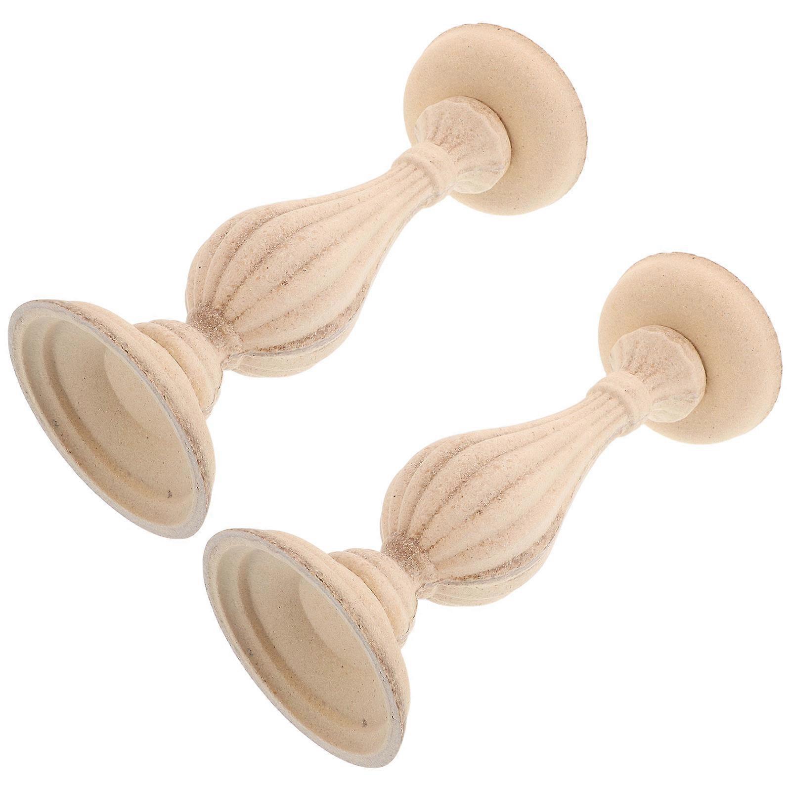 Rustic Vintage Wooden Candle Holders for Decoration 6Pcs Set