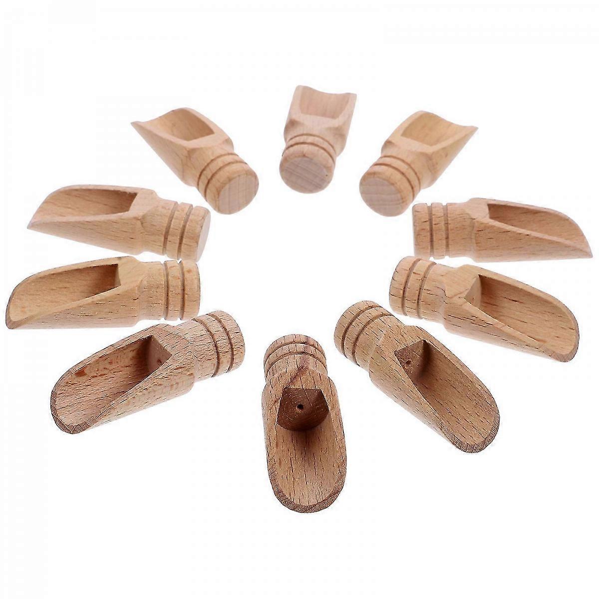Wooden Measuring Spoon Set of 10 Pieces for Home Use Khaki Color Versatile Kitchen Utensils