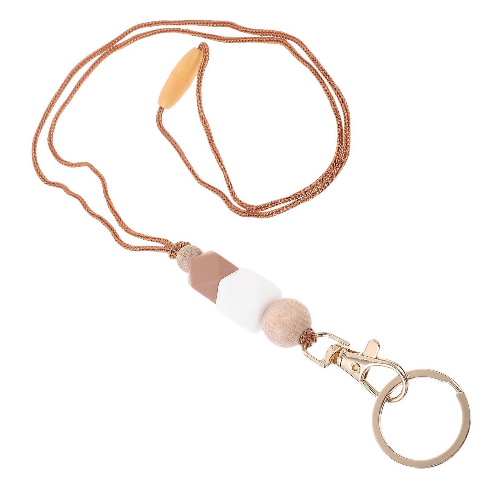 Keyring Lanyard Braided Rope Ideal For Students School Simple Design Elastic 1Pcs