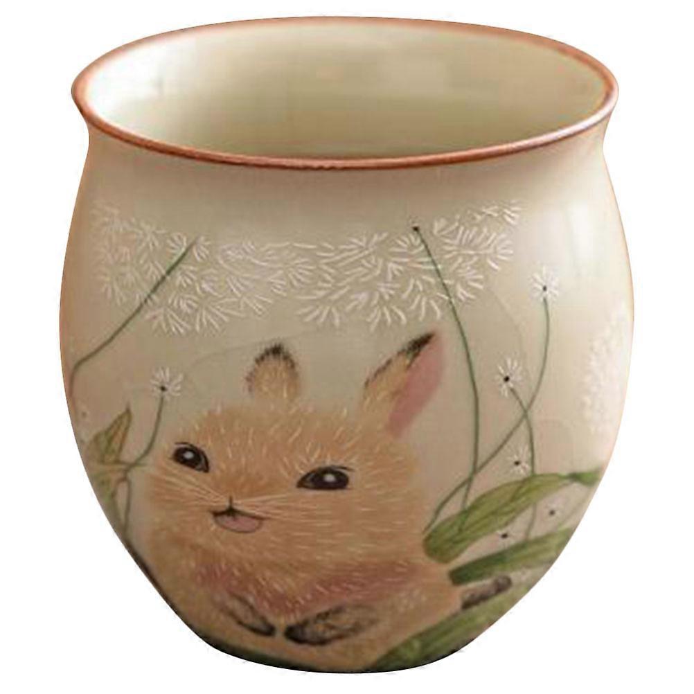 Ceramic Teacup Decoration Family Use Multi Color Ergonomic Design 1Pcs