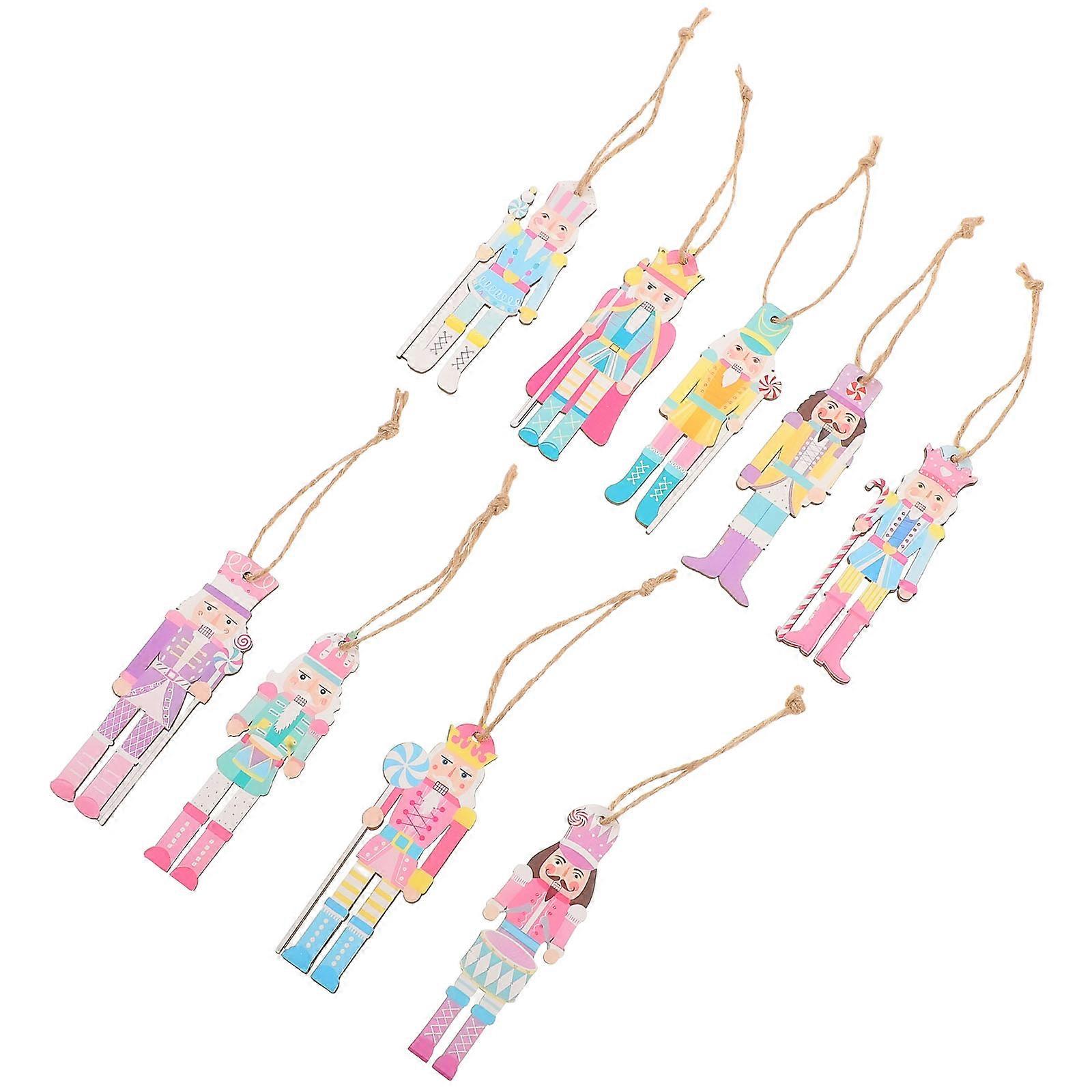 72Pcs Nutcracker Wooden Ornaments Hanging Decorations for Christmas Tree