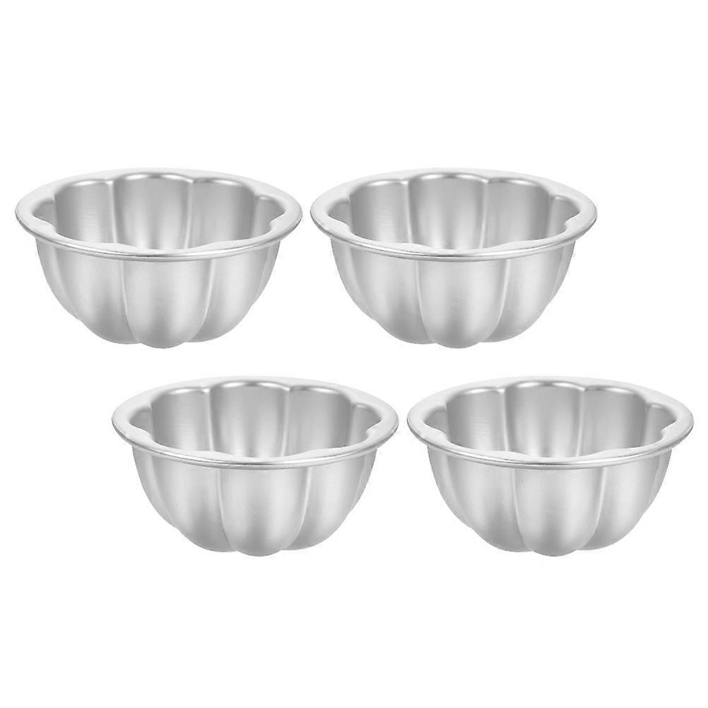12 Pcs Silver Baking Molds Flower Edges Ideal For Tarts And Puddings Made From Lightweight Material