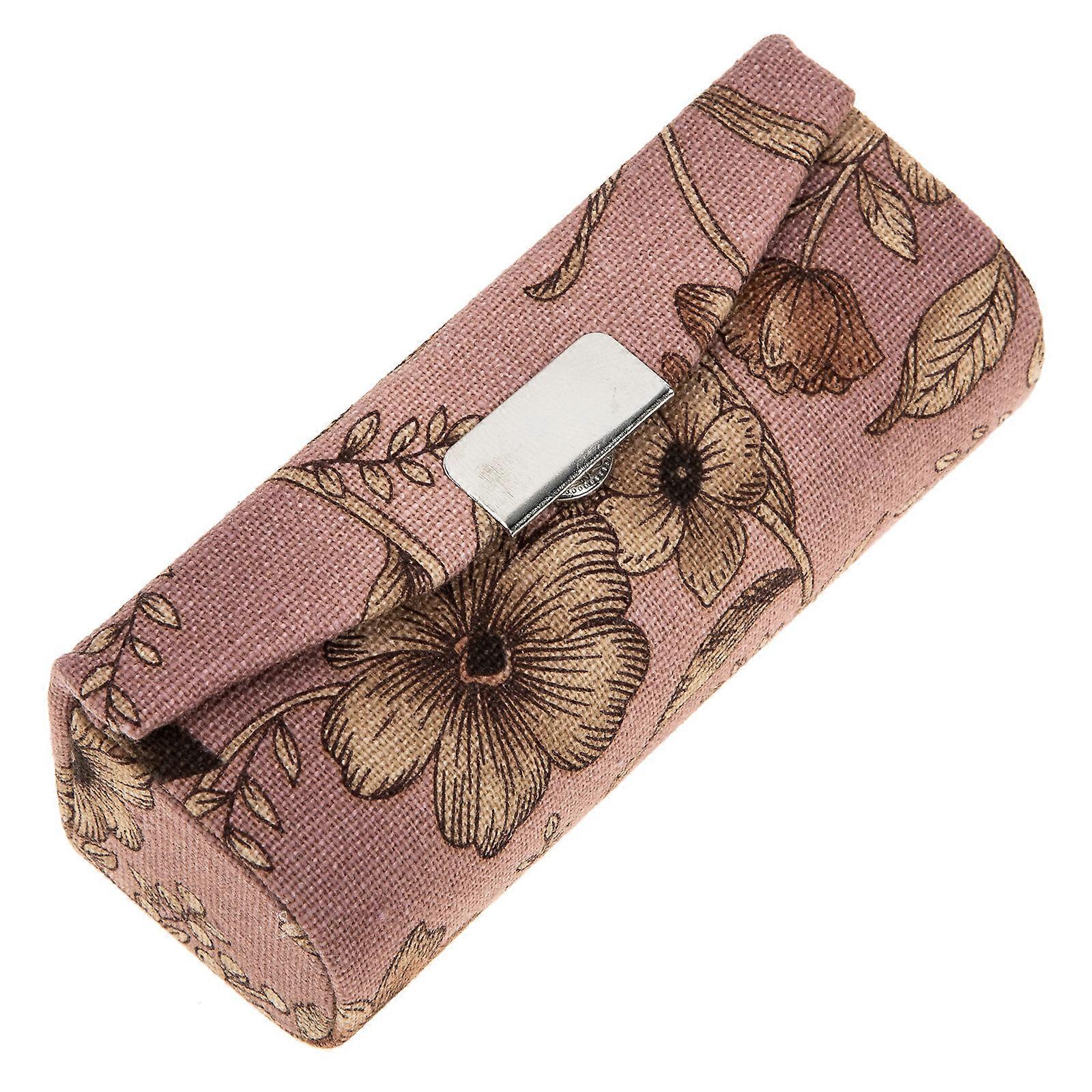 Lipstick Storage Case Portable Pink Box with Mirror 2Pcs Multi-Use