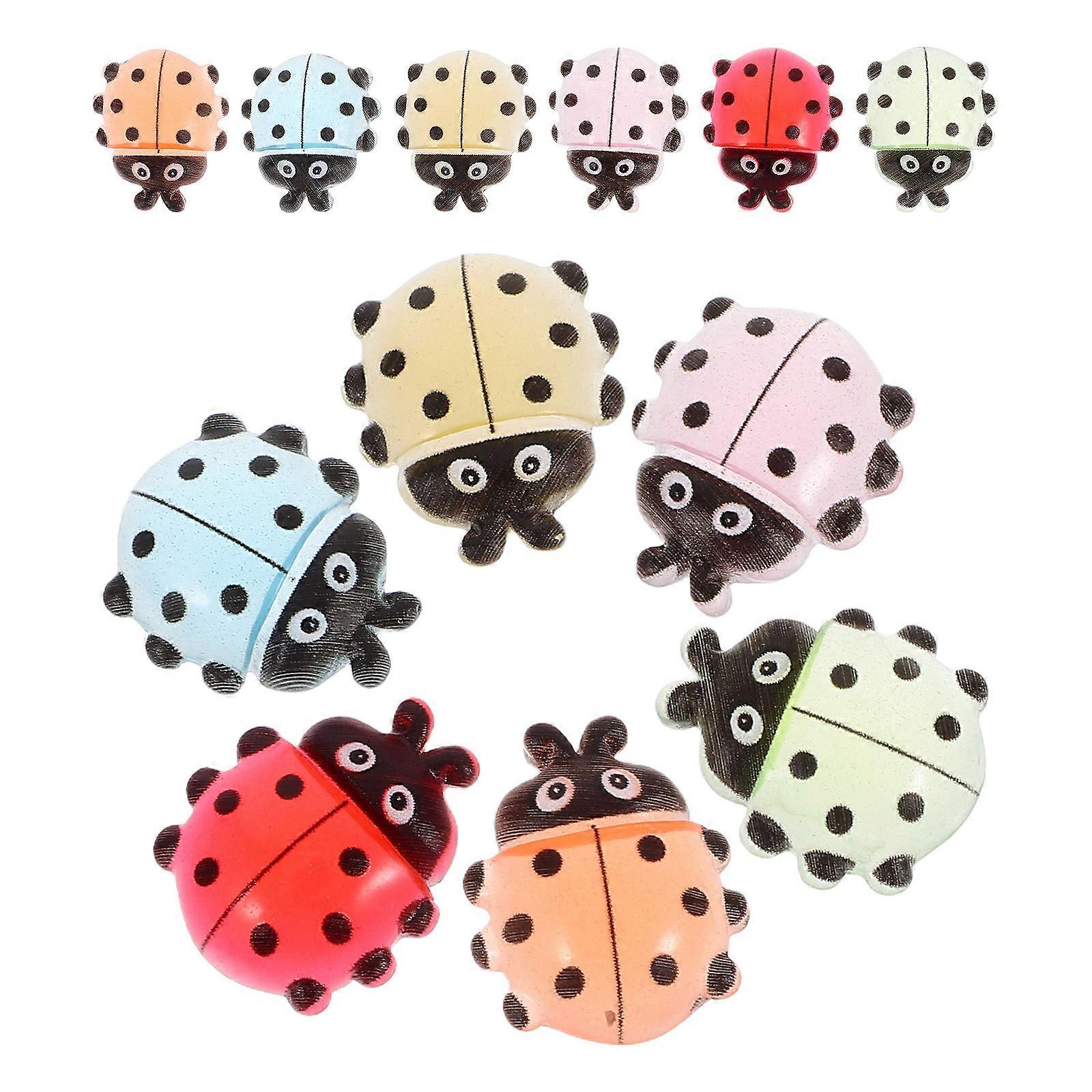 Miniature Ladybug Accessories Resin Figures for Home Decorative Use 72Pcs