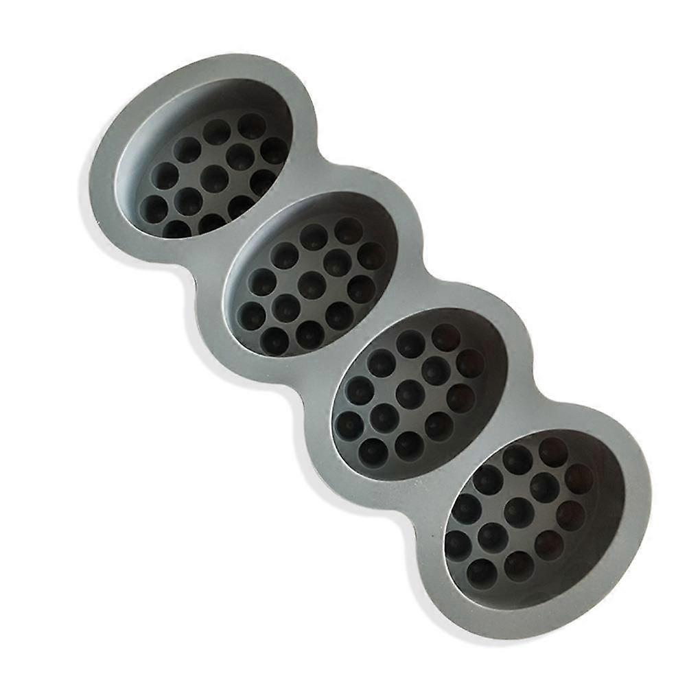 Silicone Soap Molds 4 Compartment with Single-hole Shaping Tool for DIY Gray