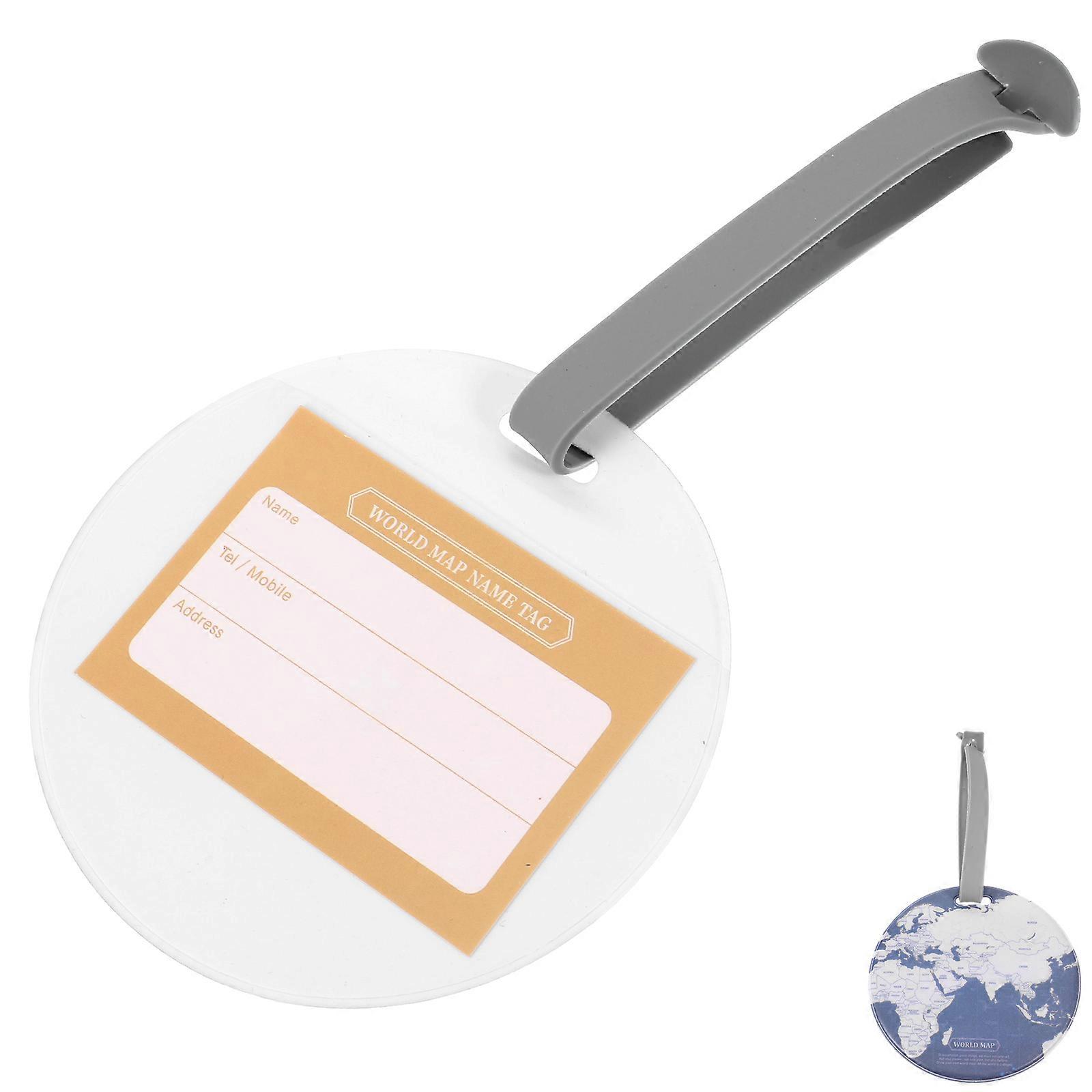 Travel Luggage Tag World Map for Suitcase 2Pcs Blue PVC Identifier