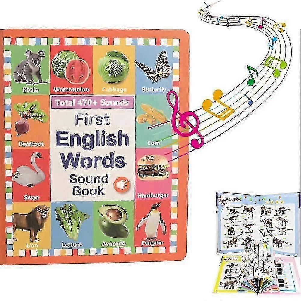 2025 My First English Words Sound Book, English Sound Toy - 470 Words, 21 Themes, Fun Word Game English Words Learning