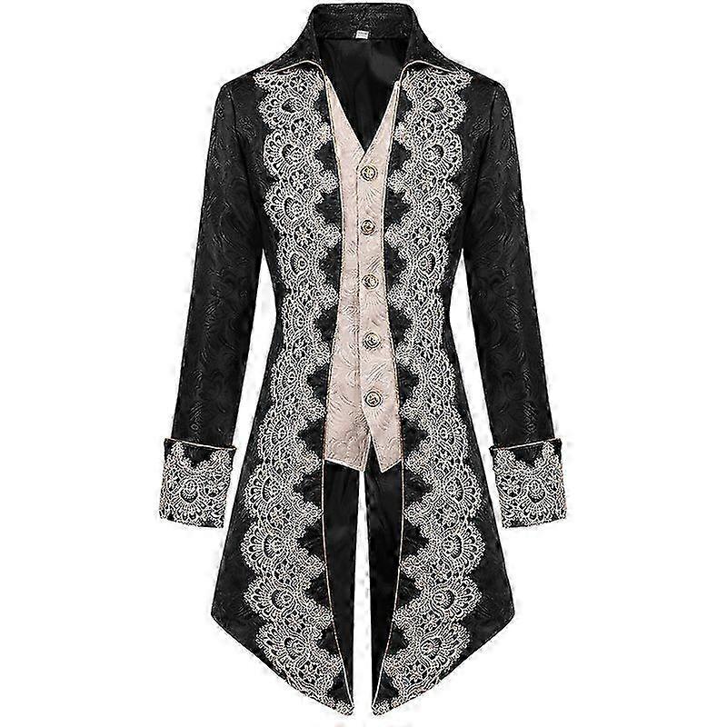 2025 Men Steampunk Medieval Jacket Gothic Victorian Frock Coat Uniform