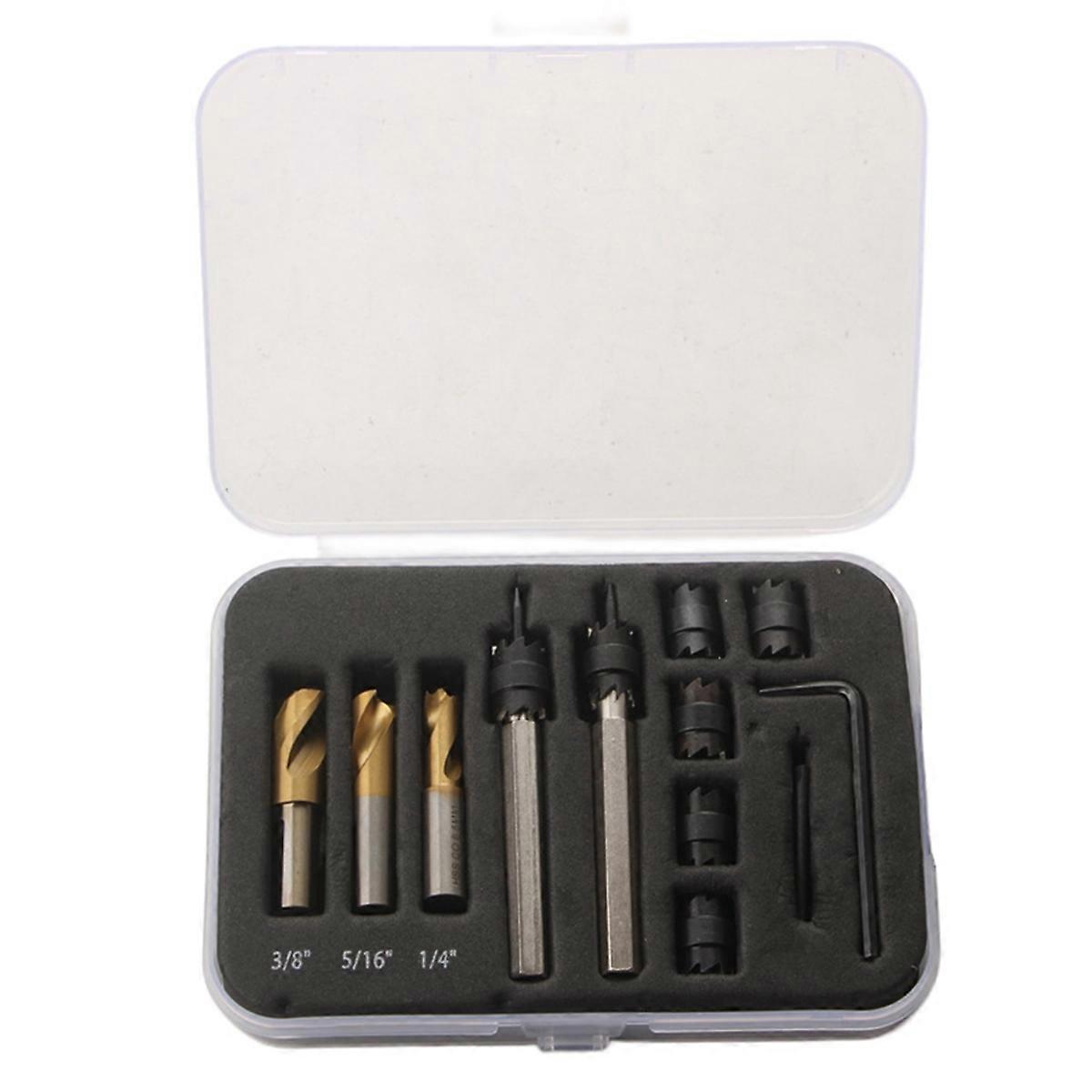 13pcs Spot Weld Cutter Set,Spot Weld Drill Bits,Hex Shank Sheet Hole Cutters for Power Drills,for S