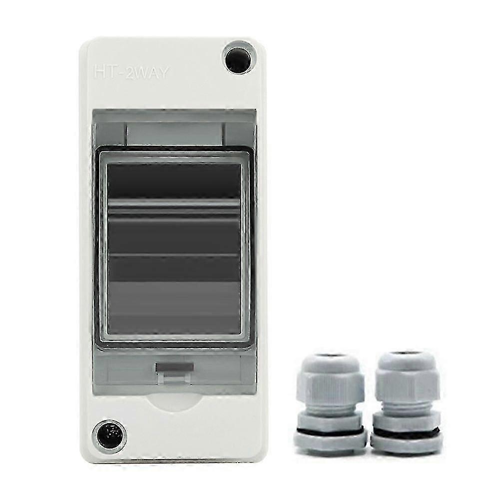 HT-2 IP65 Waterproof Distribution Box Panel, 2 Way Outdoor Electrical MCB Switch Panel for Outdoors & Installation