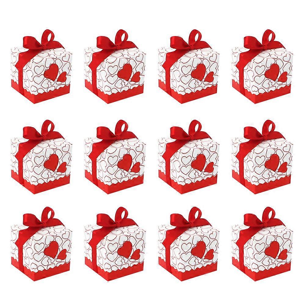 Red Candy Boxes Square Chocolate Boxes for Storage Use 150Pcs Hearts Design Gift Container