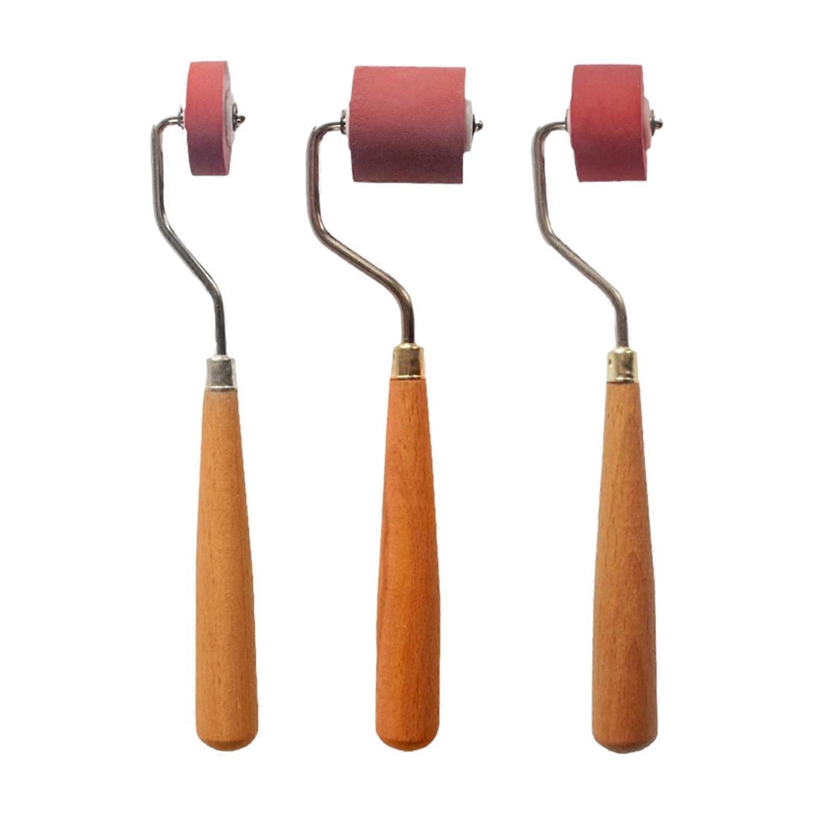 3Pcs Rubber Roller Kit Supplies Vinyl Roller for Ink Printing Wallpapers