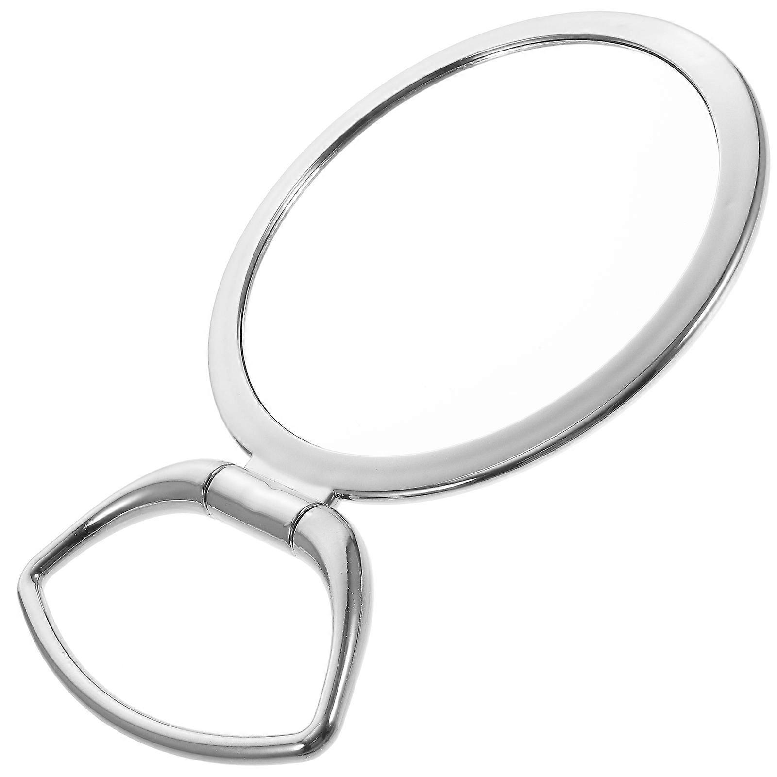 Double Sided Handheld Mirror Makeup Application Home Plastic 24.7x16.8cm Folding 1Pcs