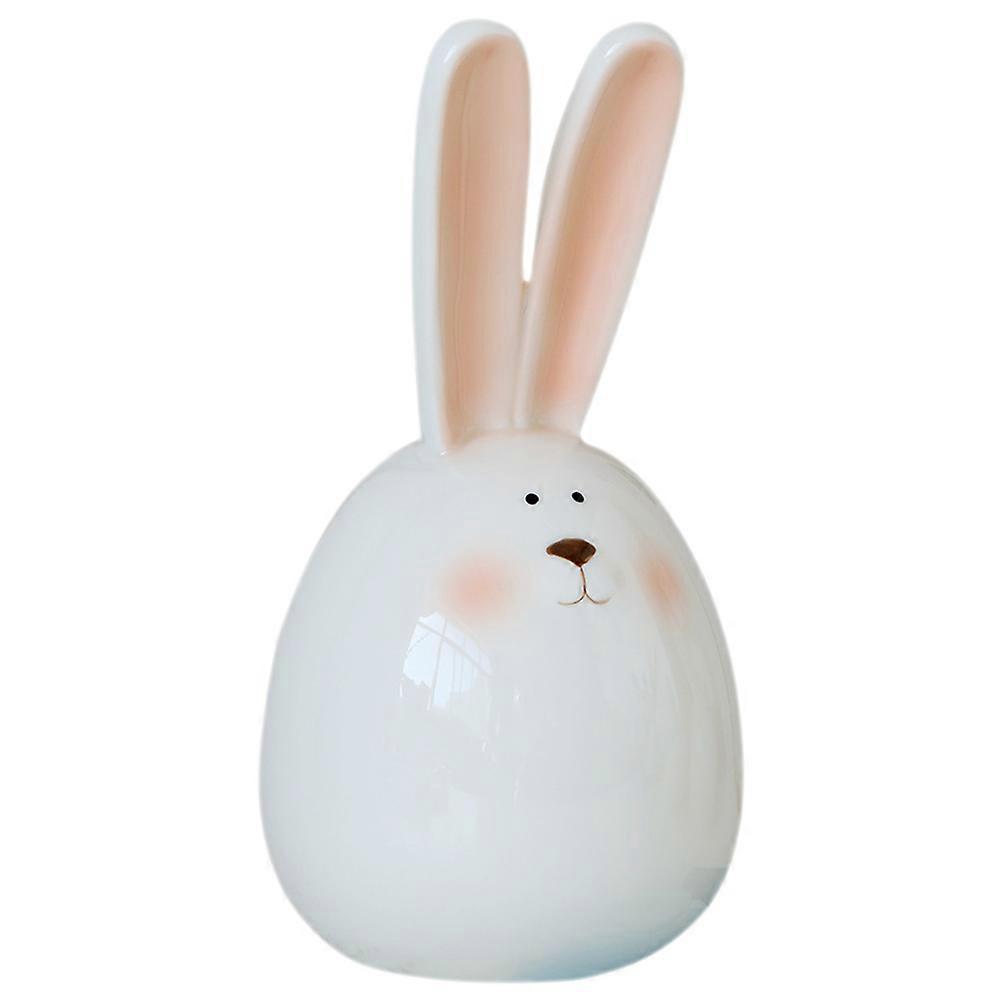 Stylish White Rabbit Shape Figurine For Garden And Pond Decor Featuring High-Temperature Firing 1Pcs