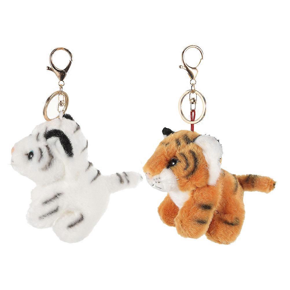 Stuffed Tiger Keychain Charming Tiger Shape Gift For Special Occasions Assorted Color 10Pcs