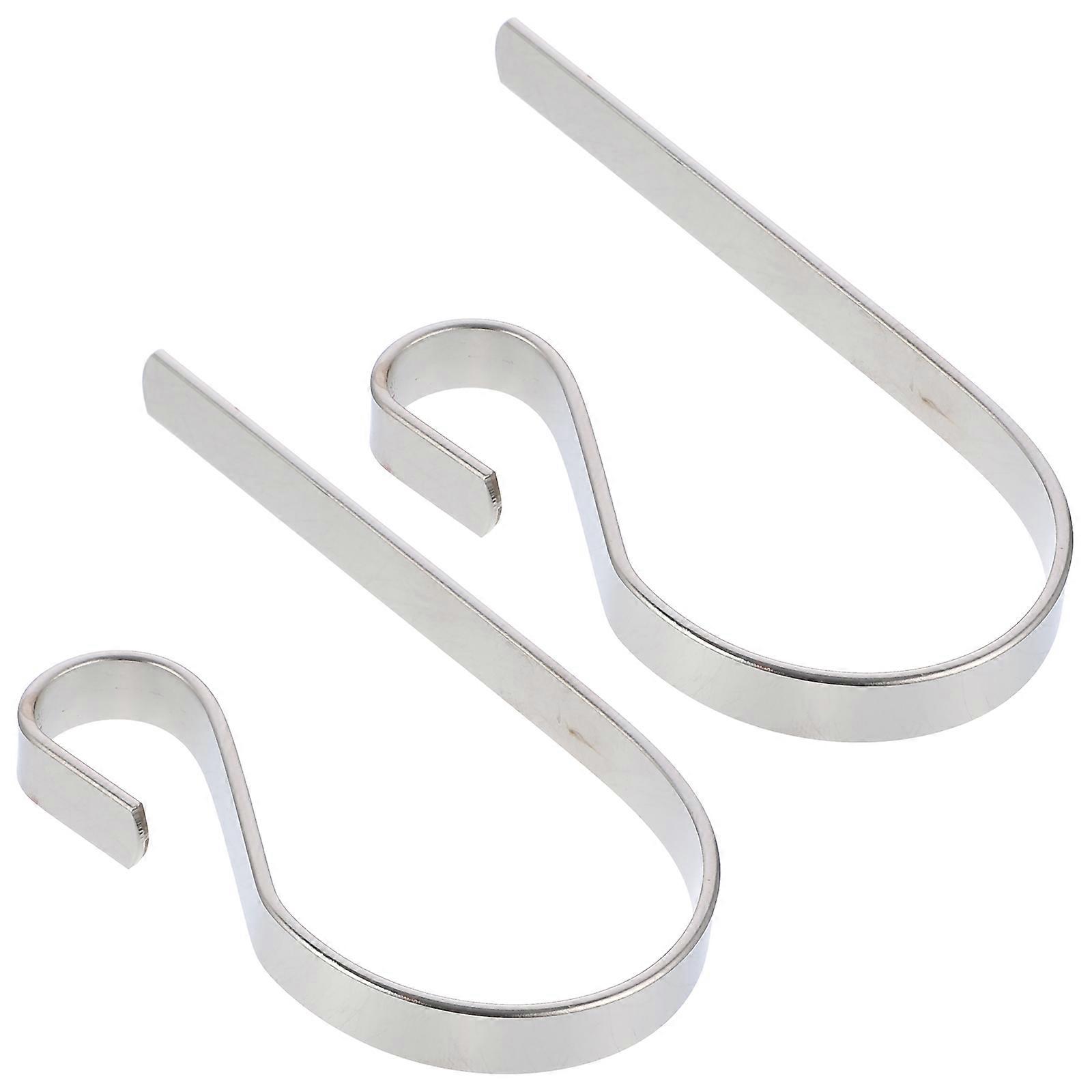 Christmas Stocking Hanger Iron Hook for Hanging 10Pcs Silver Decorations