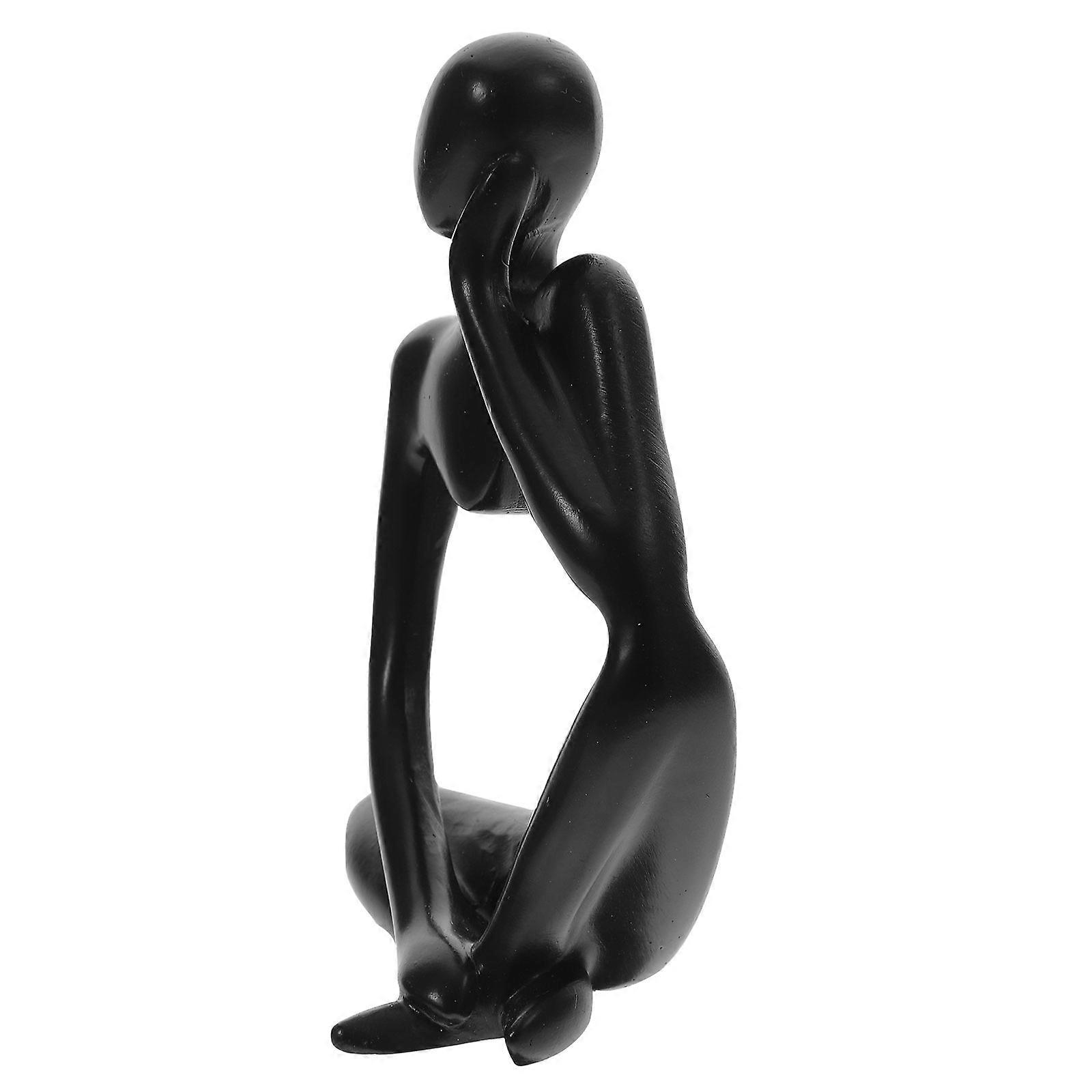 Thinker Statue Decor 4Pcs Modern Style Abstract Sculpture for Living Room Office Table Decorative 7.7x5.7x13cm