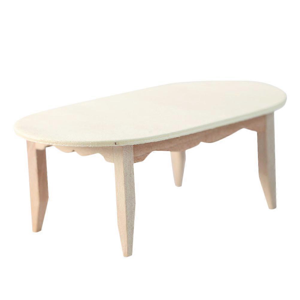 Miniature Wooden Tea Table Table for Decoration 1Pcs