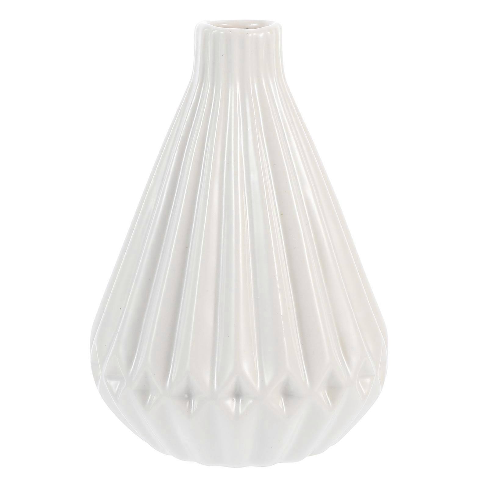 Flower Holder for Storage Use 3Pcs Tabletop Ceramic Vase Ornament