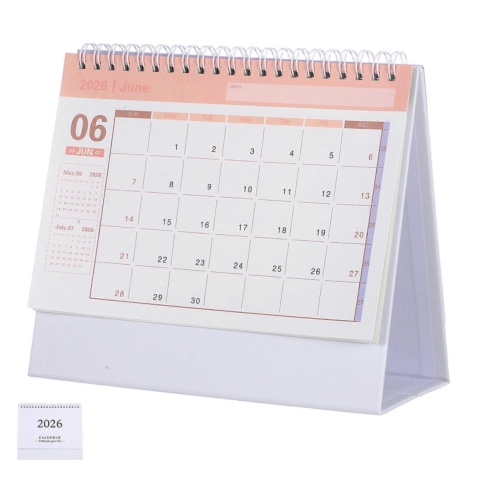 Small Desk Calendar 3Pcs for Desktop Use with Practical Flip Planner