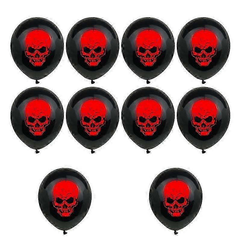 20Pcs Long Lasting Halloween Balloon Set Black Halloween(Skulls)