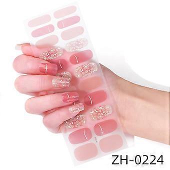 Nail Polish Film Stickers, Gold Stamping Nail Stickers, 3D Imitation Diamond Nail Stickers - 22 Pieces with Nail File