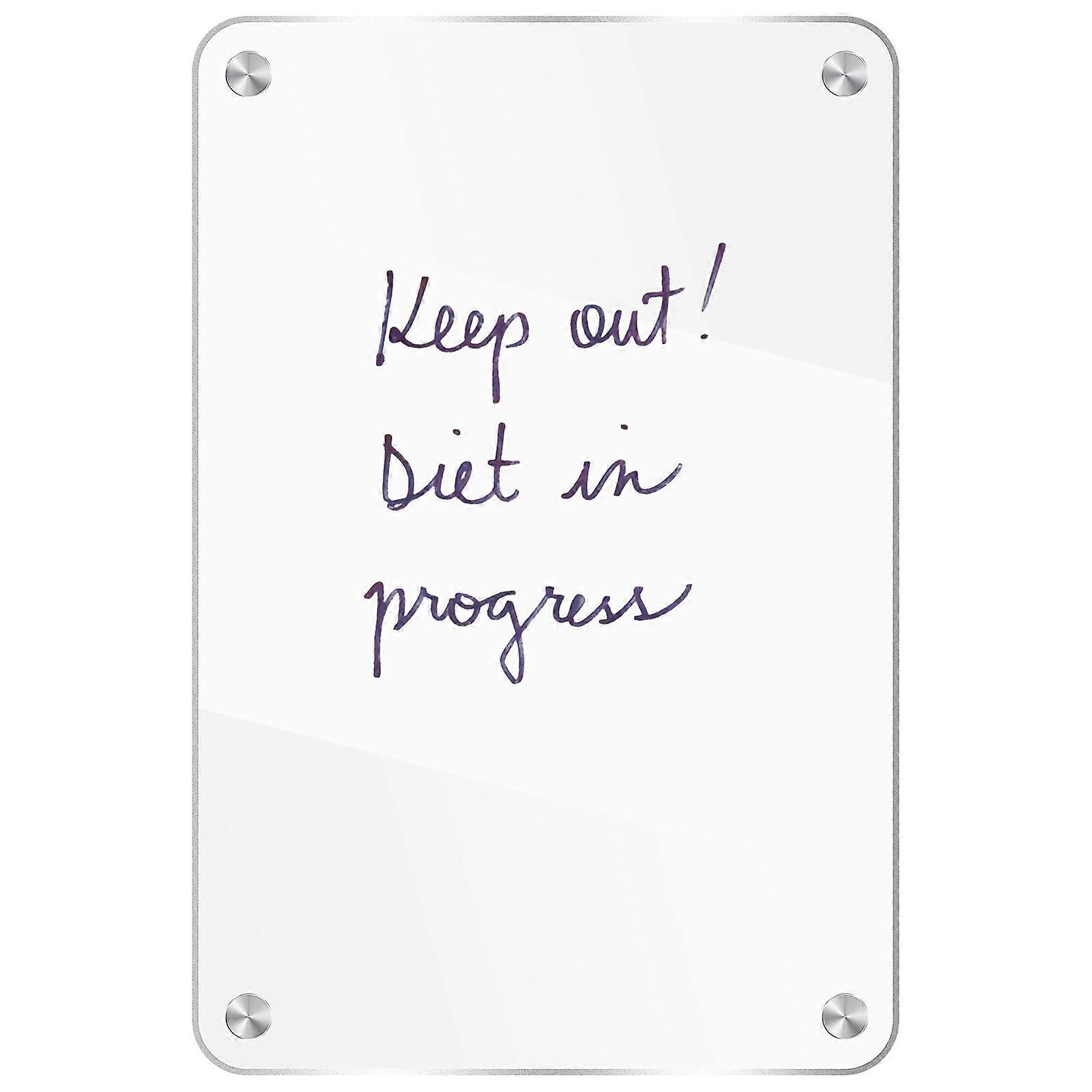 Lavagna magnetica cancellabile a secco in acrilico trasparente per uso domestico, 2 pezzi