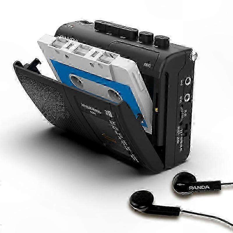 Compact Cassette Player with AM/FM Radio, Integrated Speaker, and Headphone Jack