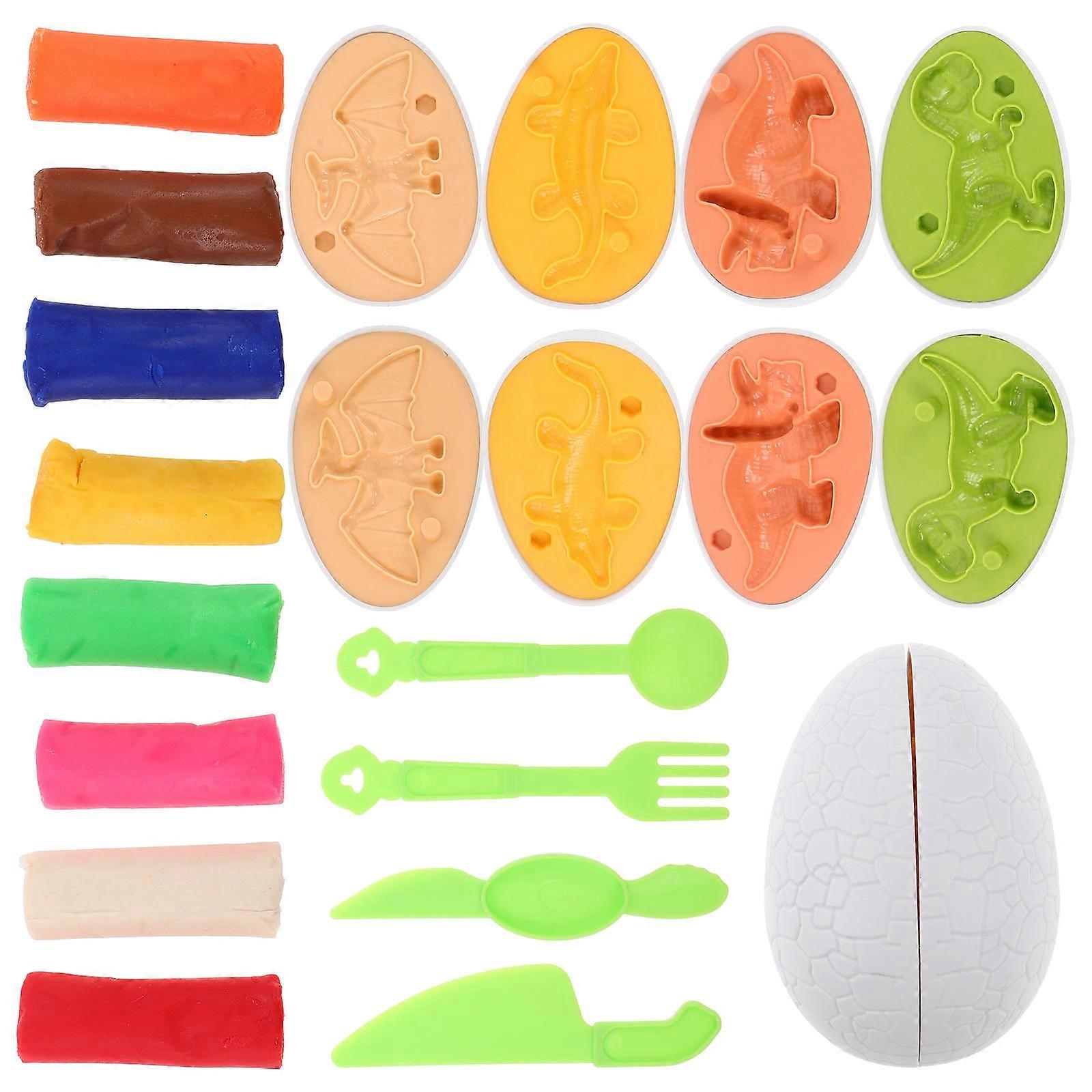 Creative Dinosaur Egg Kit for Craft 1Set with Colorful Plastic Molds
