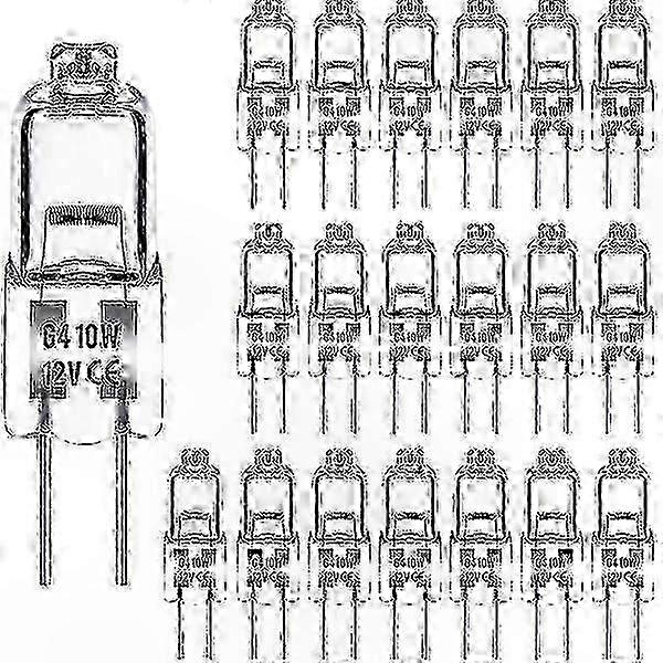 Warm White 10W 12V G4 Halogen Bulbs, 20 Pack for Home Lighting and Decorative Applications