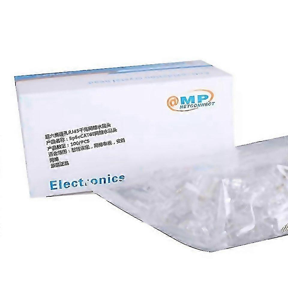 For Ryra 100pcs Cat5 Cat5e Rj45 Connectors Pass Through Modular Plug Network Utp 350 Goldplated 8p8c