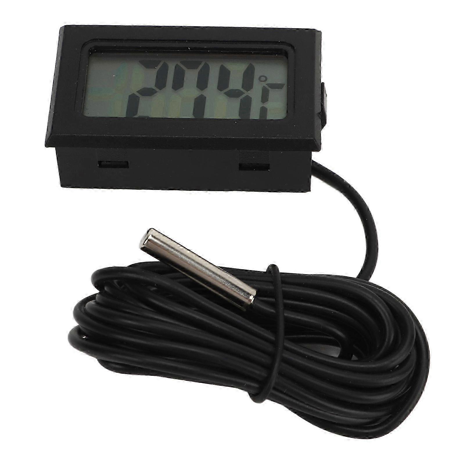 Black LCD Embedded Electronic Digital Thermometer Waterproof Probe Temperature Meter for Incubator