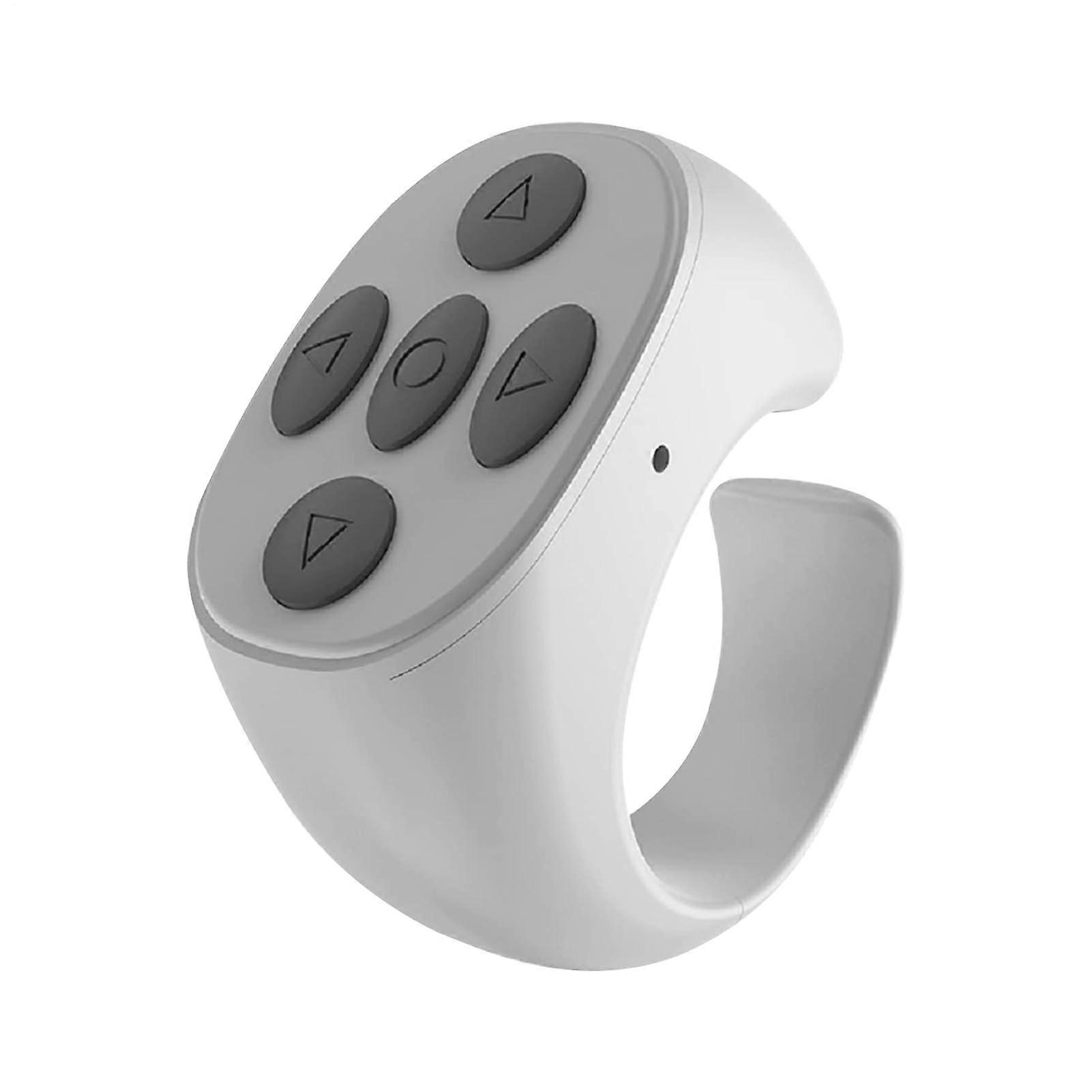 Wireless Remote Control Page Turner Camera Remote Rechargeable Portable Button Clicker For Phones And Tablets White