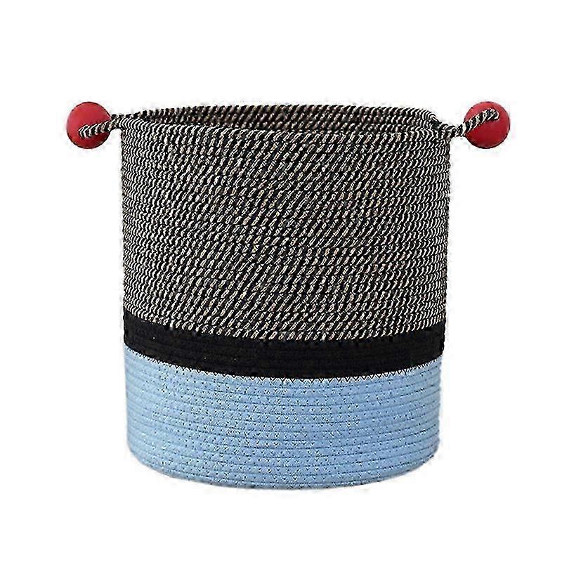 Toy Storage Container Sturdy Cotton Materials Features Convenient Handles Portable for Kids Rooms Keep Space Tidying