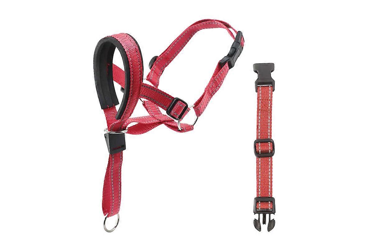 Dog Head Halter Collar with Safety Link Adjustable Collar Anti Pulling