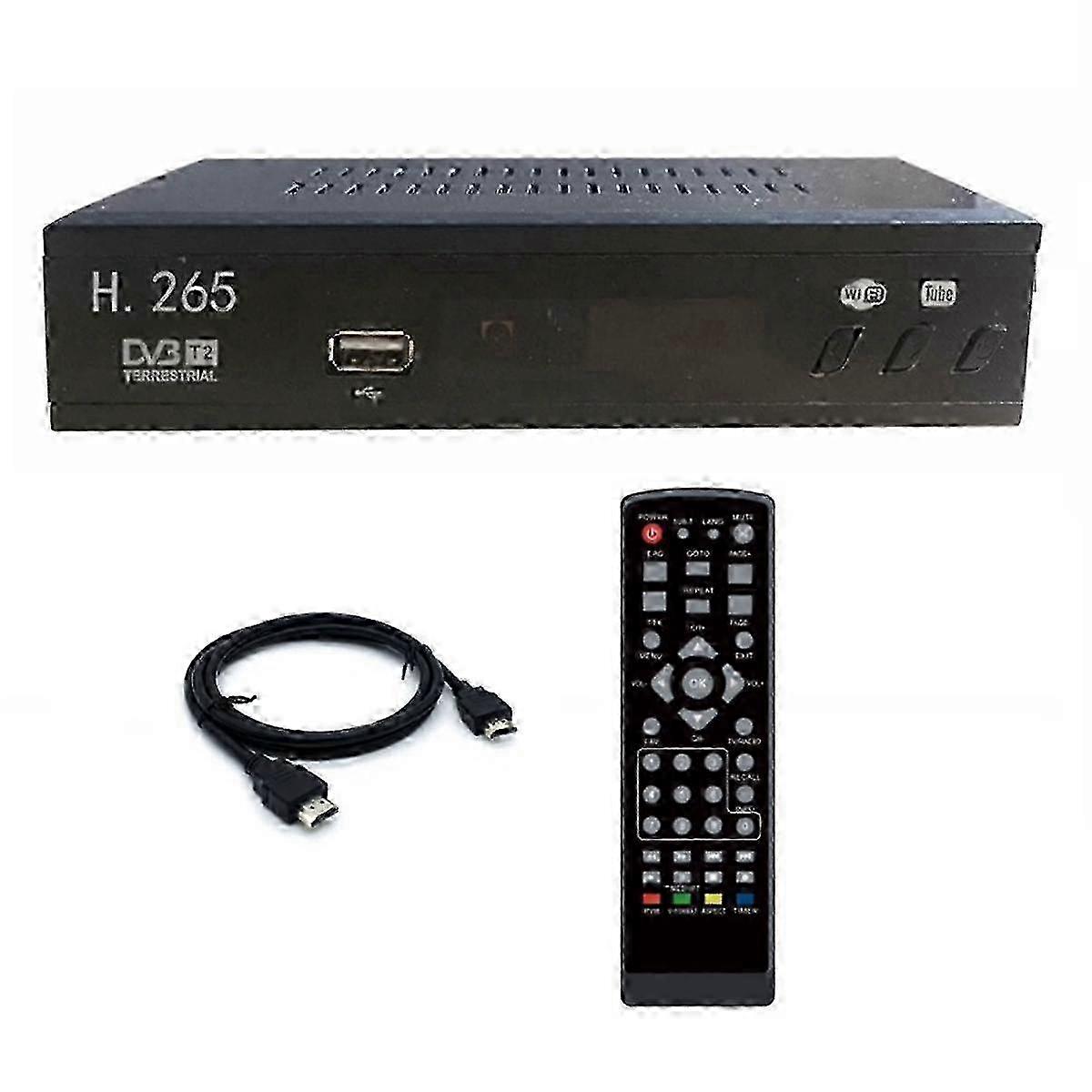 DVB T2 HEVC 265 Digital TV Tuner DVB-T2 265 1080P HD Decoder USB Terrestrial TV Receiver Set Top Box EU PlugBlack SZRH A-W