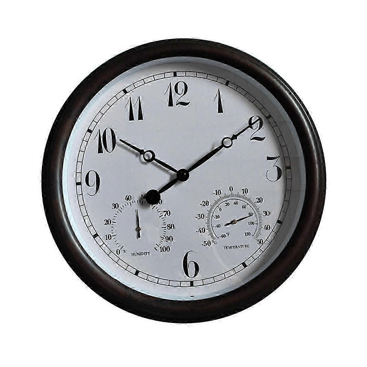 Outdoor waterproof clock 15 inch with humidity temperature display