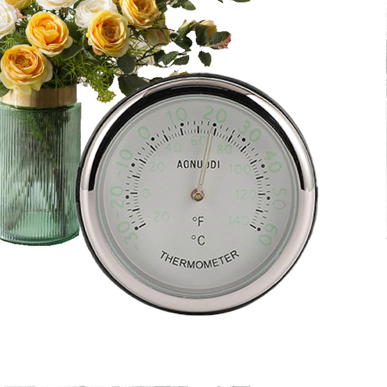 Clock for Car Dashboard Analog Temp And Humidity Gauge Adhesive Vent Clock With Luminous Display White Thermometer