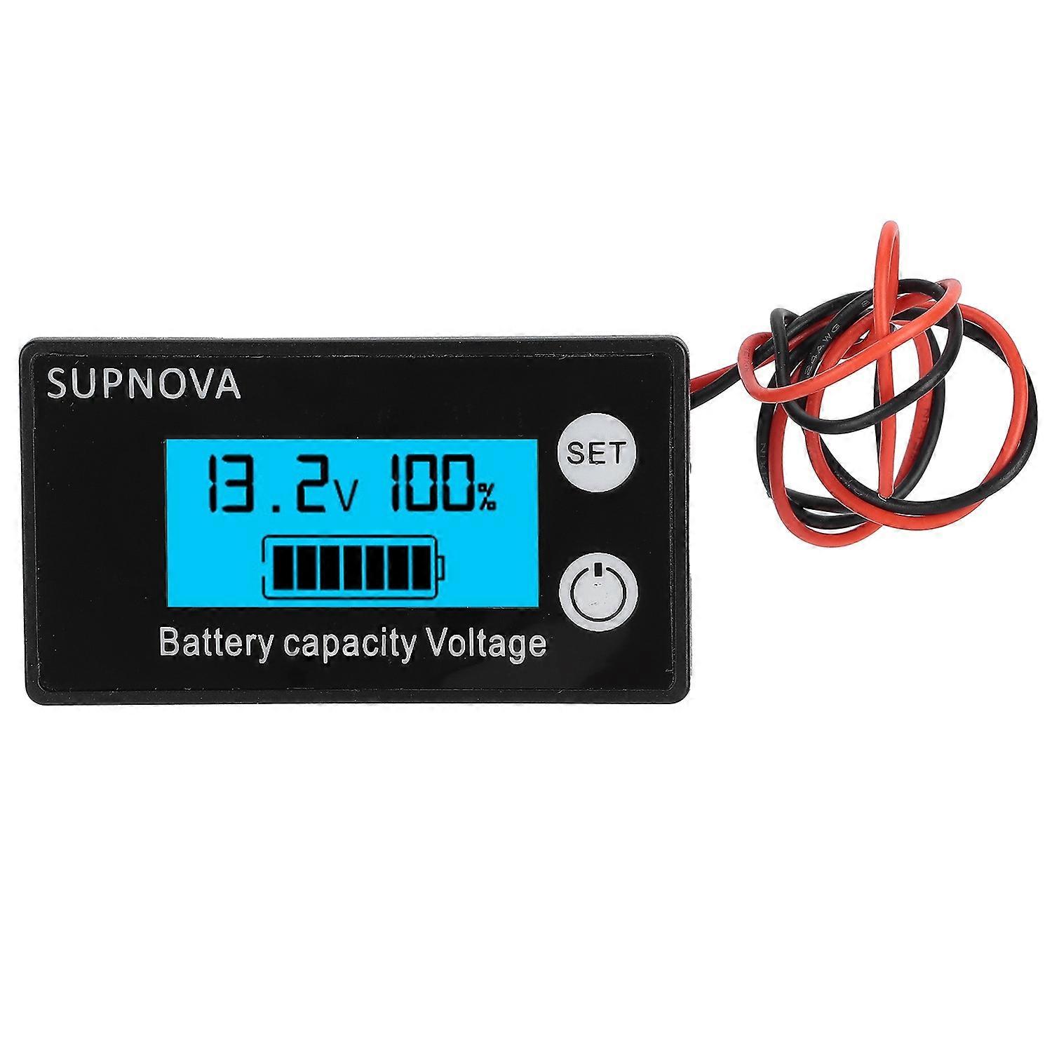JX‑6133 LCD DC Voltage Meter Waterproof Battery Capacity Tester Voltage Monitor DC8‑100VBlue