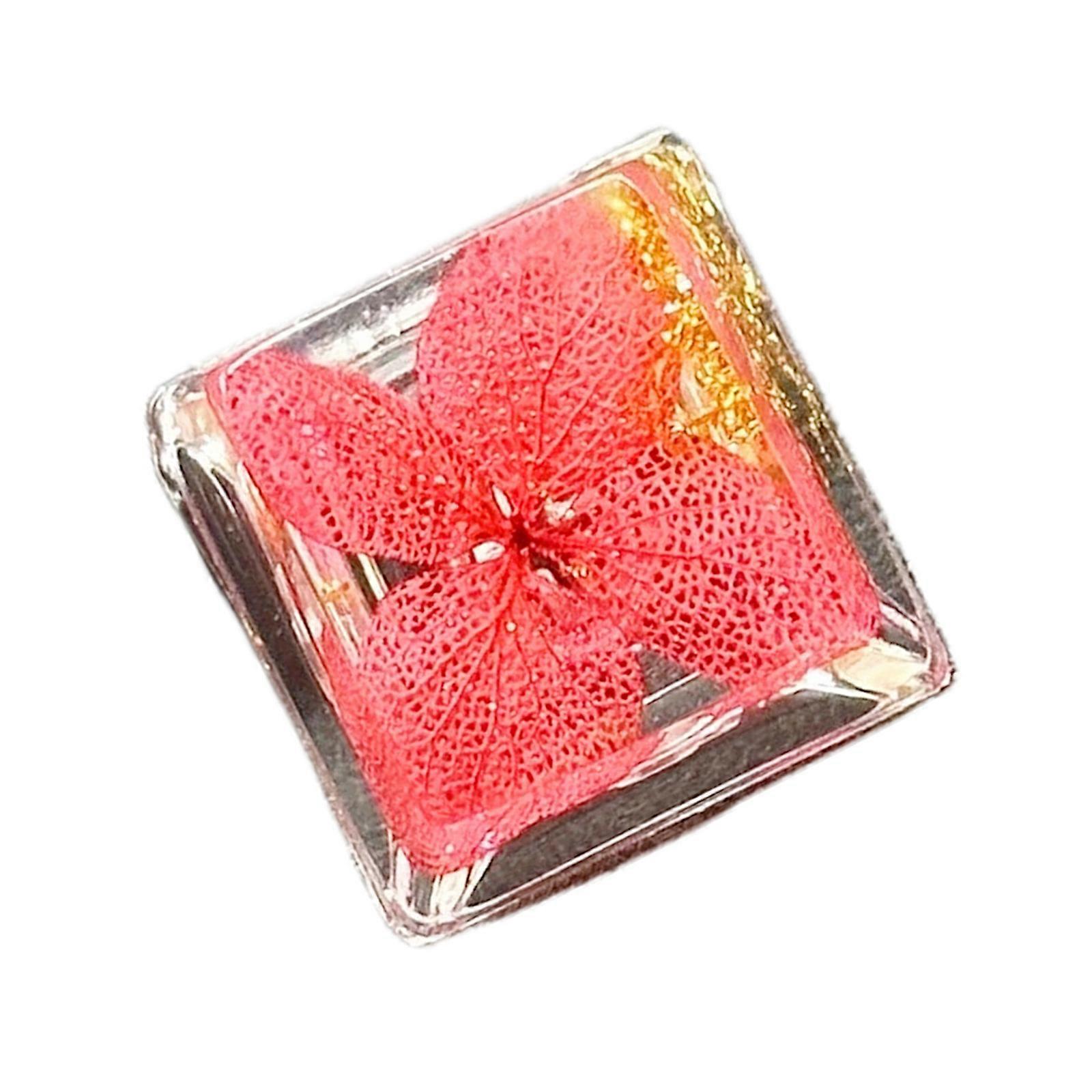 Only Keycap, DIY Resins Backlits Translucents Keycap 1Key Gold Foils Embroidery Keycaps for Mechanical Keyboards Installation OEM Profile  Red