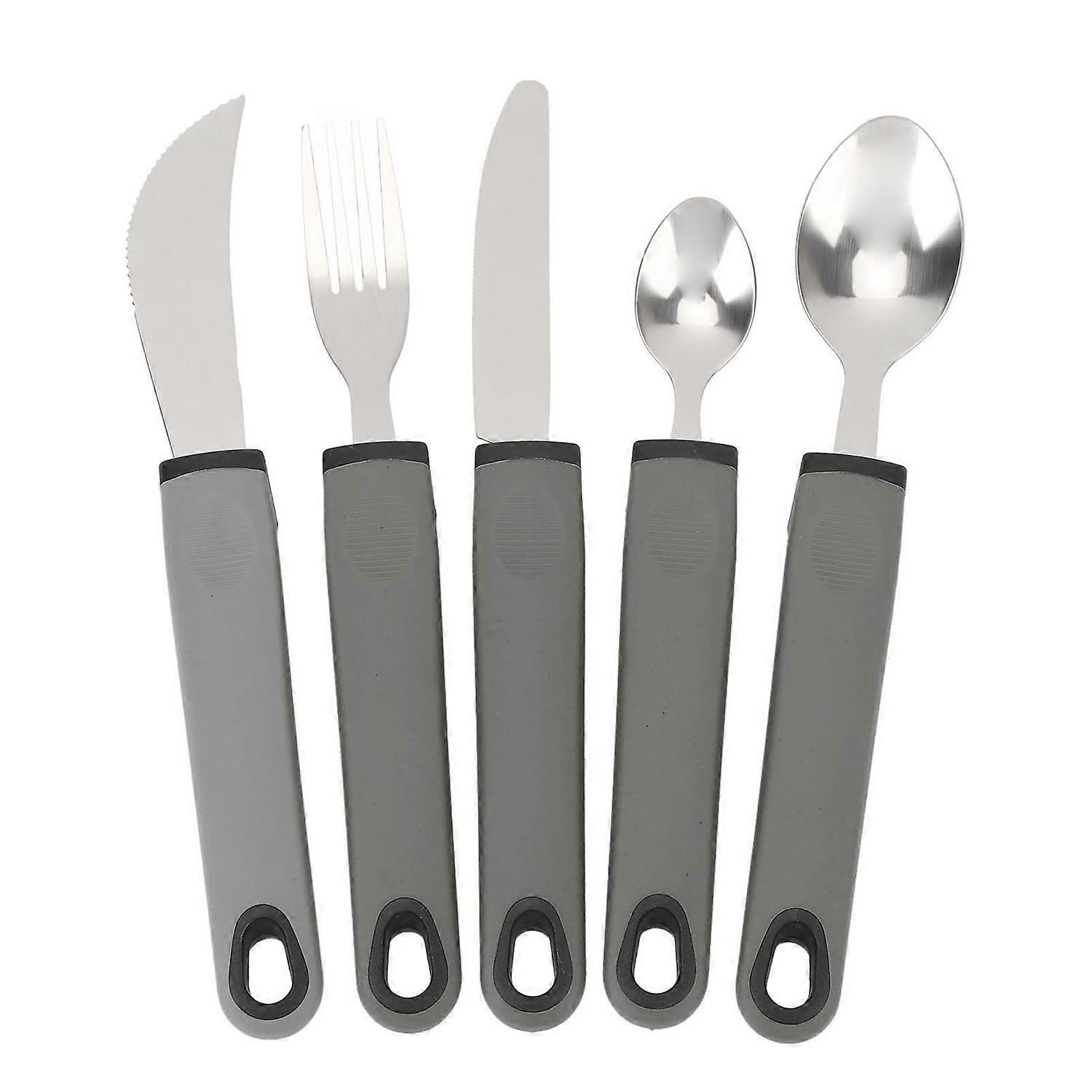 5pcs Adaptive Cutlery Set Anti Shake Adaptive Utensils Set Adaptive Flatware Set with Nonslip Handle