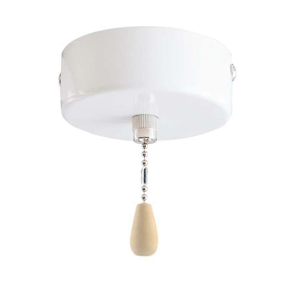 White Plastic Ceiling Light Pull Cord Switch 3A ABS  Mount with 1.5m Cord for Bathroom Lighting